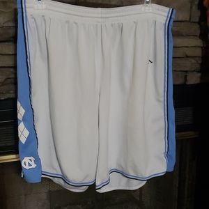 NC Tarheels basketball shorts.